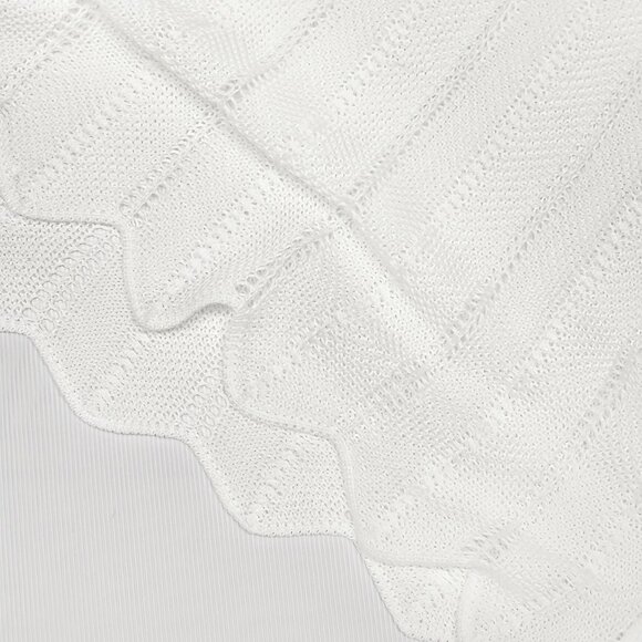 White Open Back Semi Sheer Knit Halter Maxi Dress - Picture 7 of 10